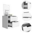 thumbnail image 4 of Contemporary Nightstand with 2 Drawer,White, 4 of 5