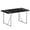 Black+Sliver, variant on Gzxs 55-Inch Dining Table for 4-6, Modern Kitchen Dinner Table with Sturdy Metal Legs, Rectangular Wood Eating Table in White Marbling Desktop, for Home, Dining Room, Living Room