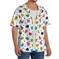 thumbnail image 2 of Fuzoiu Ladybugs And Flowers Print Men's Casual Short,Men's Short Sleeve Shirt,Mens Casual Button Down Shirts,Cuban Collar Summer Shirt for Beach, Vacation, and Outdoor Activities-XX-Large, 2 of 5