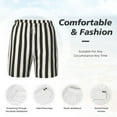 thumbnail image 5 of Lsque Mens Swim Trunks Black And White Thick Stripes Pattern - Bathing Suit Compression Liner - Beach Swim Shorts Swimwear - (S-3XL) - Stretch Quick Dry -X-Large, 5 of 9