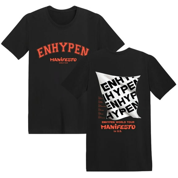 FOSSKOS Enh-ypen Graphic T-Shirt Summer Men/Women Streetwear T-shirt Shirt Short Sleeve