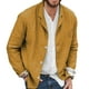 thumbnail image 2 of Chaqueta de traje Solapa de manga larga Un solo pecho Color puro Chaqueta de moda informal Top para hombres Amarillo XL, 2 of 6