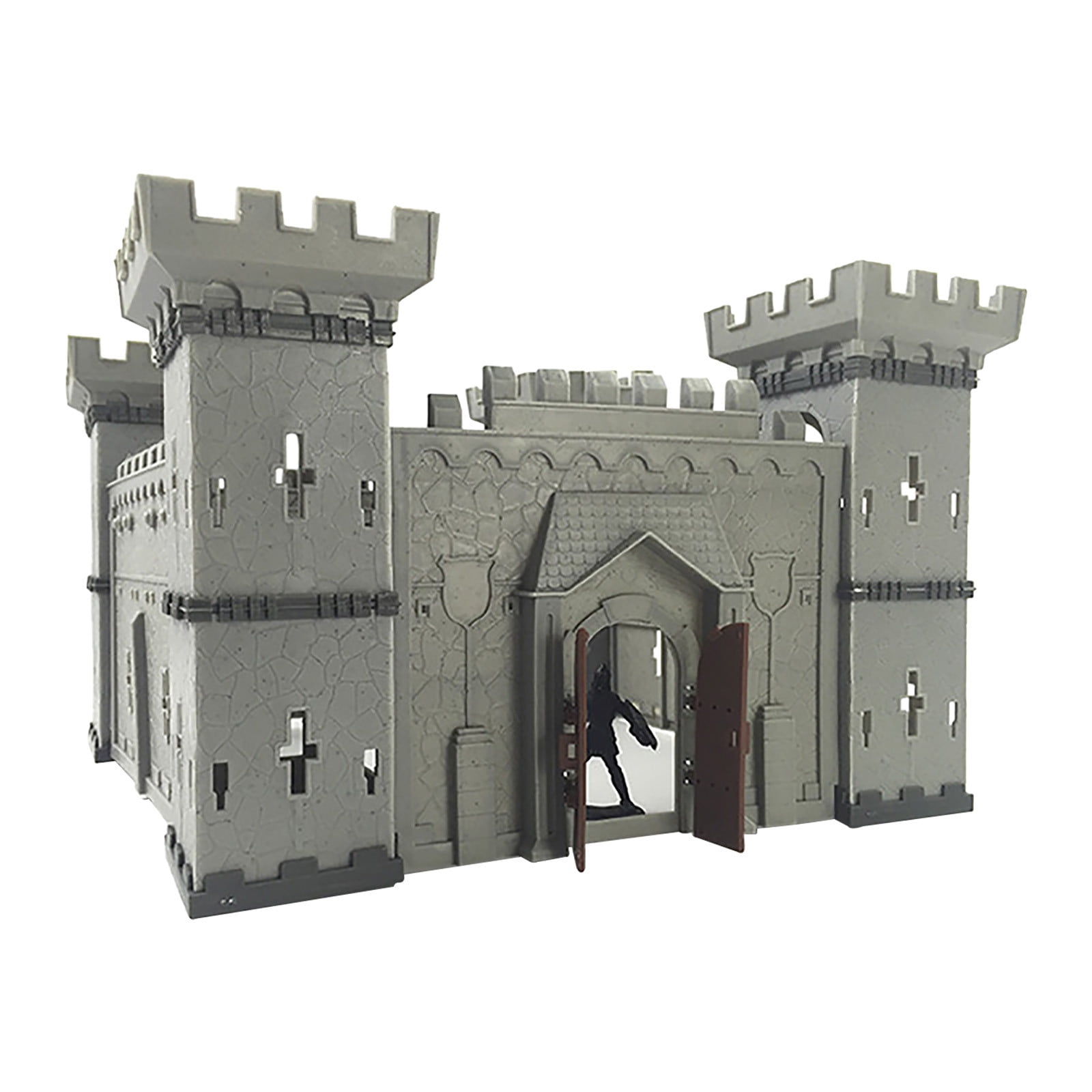 68.58 cm H x 38.735 cm W x 44.45 cm L Drawbridge and Turrets Melissa & Doug Folding Medieval Wooden Castle Sturdy Construction Pretend Play Set