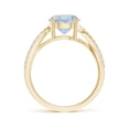 thumbnail image 2 of Angara Natural 1.6 Ct. Aquamarine with Diamond Infinity Ring in 14K Yellow Gold for Women (Ring Size: 11.5), 2 of 9