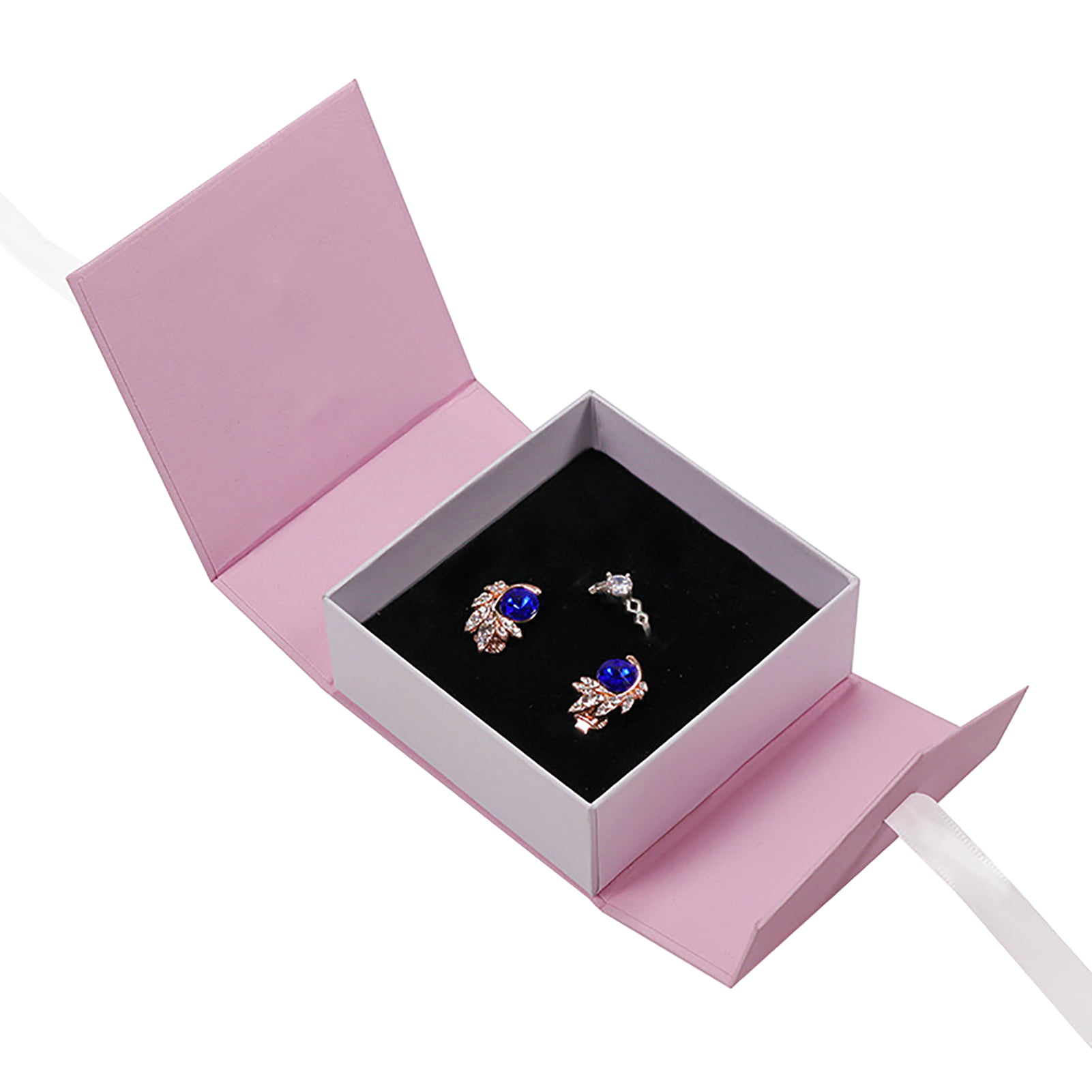 Details about   Jewelry Box Velvet Storage FREE SHIPPING Ring Earrings Bracelet Necklace Holiday 