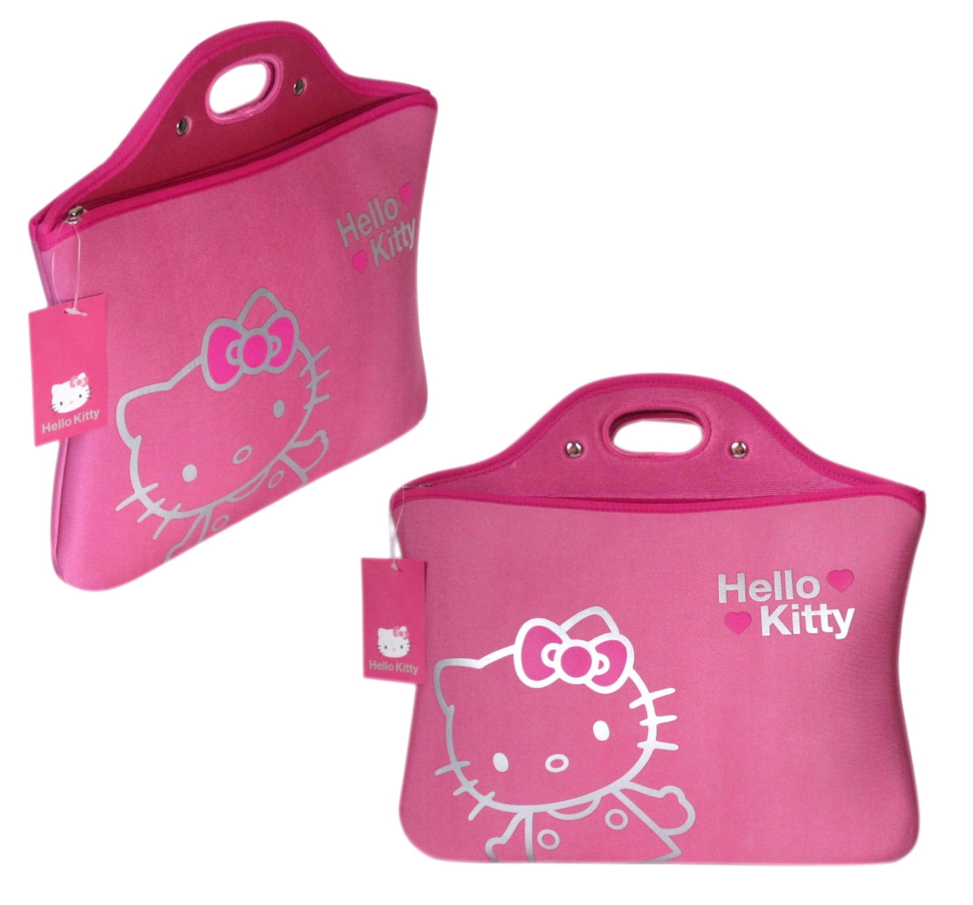 14 Inch Laptop Bag Hello Kitty Holds A Cup Laptop Briefcase Shoulder Messenger Bag Case Sleeve 