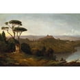 thumbnail image 2 of Christopher Pearse Cranch 14x11 Gold Ornate Wood Frame and Double Matted Museum Art Print Titled - Castle Gondolfo, Lake Albano, Italy (1852), 2 of 4