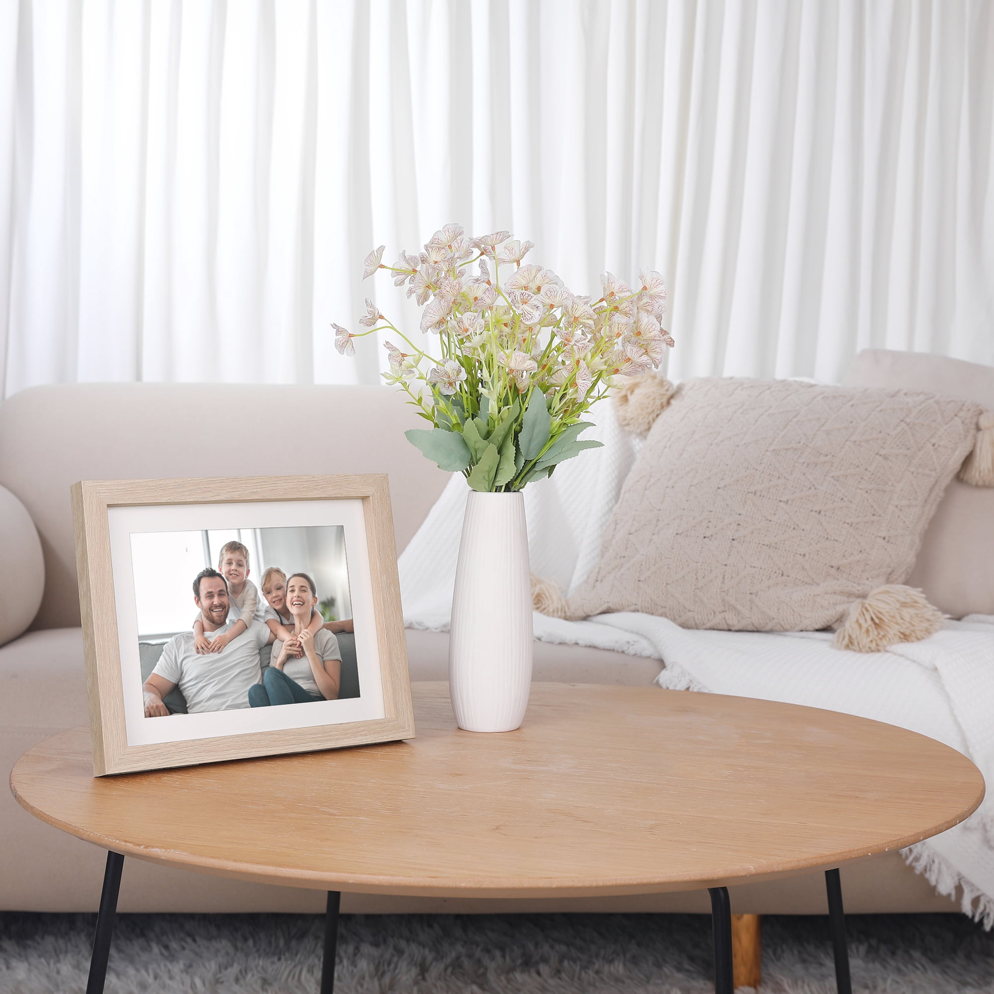 Unique Bargains Picture Frame Rustic Texture Frame Distressed Farmhouse Brown 6x8