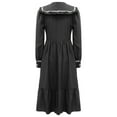 thumbnail image 3 of Aislor Pioneer Girls Colonial Prairie Costume 1800s Victorian Long Sleeve Ruffle Dress Black 6, 3 of 7
