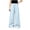 Blue-03, variant on Mitankcoo Girls Elastic Waist Wide Leg Pants Kids Ruffle Hem Casual Trousers with Pockets for Daily School