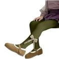thumbnail image 4 of Xfvqtps Girls Tights Knit Cable Lattice Bow Decoration Solid Color Thickened Elastic Soft Comfortable Warm Winter Pantyhose for 1-12 Years Army Green, 4 of 5