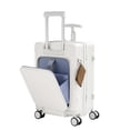 thumbnail image 6 of TBAU Ride-On Suitcase for Kids with Seat, Front Opening Carry-On Luggage, 360° Lockable Spinner and TSA Lock, White, 6 of 9