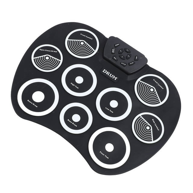 Tambor Enrollable, Batería Electrónica Educativa Portátil De Silicona USB 9 Almohadillas Con Baquetas De Pedal Para Exteriores