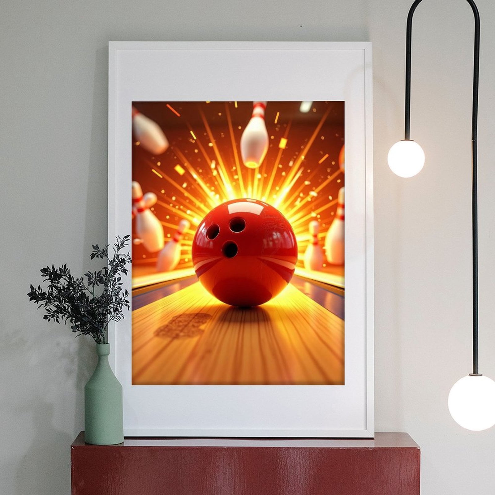 Diamond Art Kits for Adults - Cool Bowling Print No.22 5D Frameless Dimond Painting Kit for Adults Beginner, Round Diamond Kits for Home Wall Decor, Gift for Women