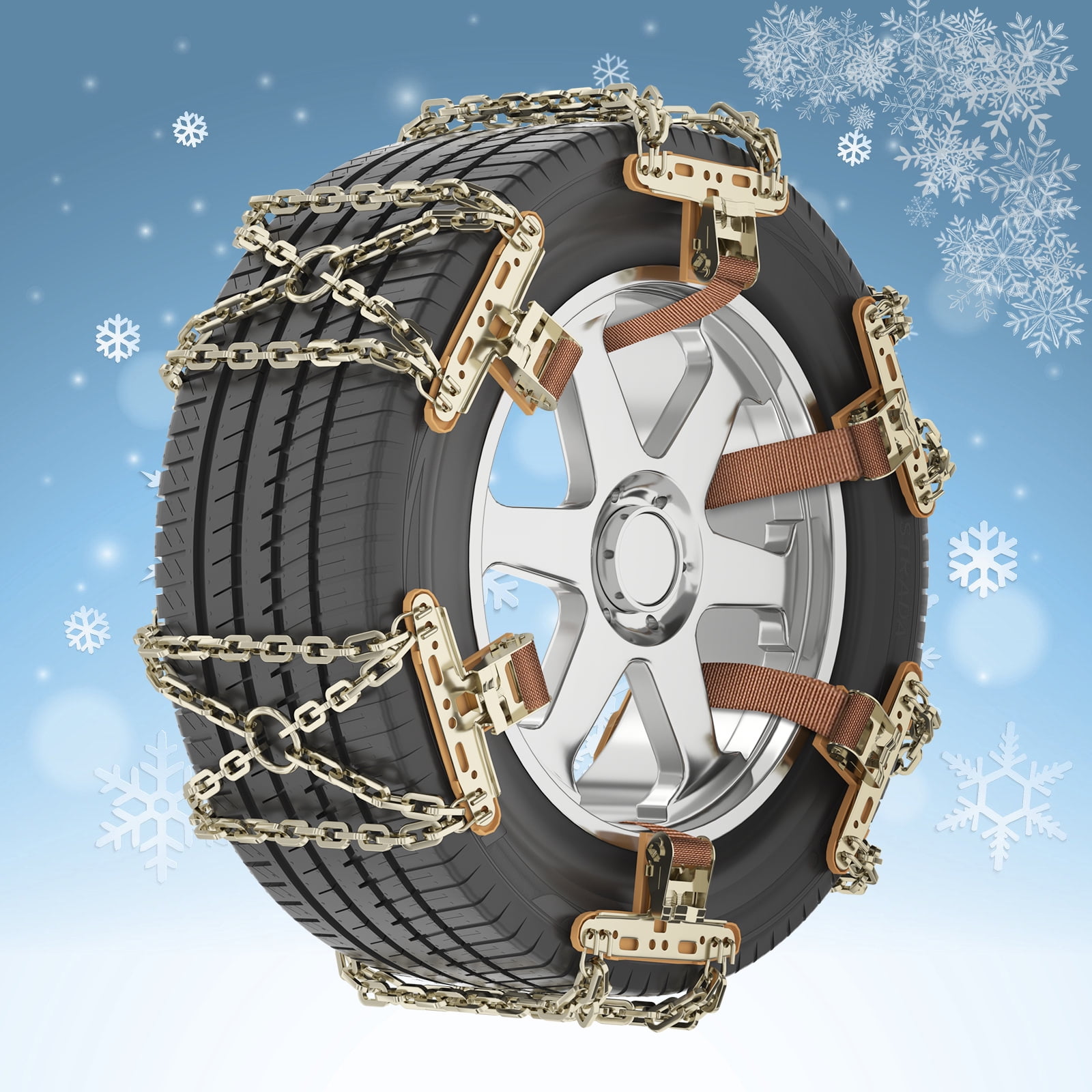 Oshotto Present Car 6 Pcs Tire Snow Chains with Heavy Quality, Suitabl