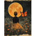 thumbnail image 1 of Qisvanset 12x16 Inch Night Sky Butterfly Canvas Wall Art, Moon Floral Whimsical Kids Nursery Decor, 1 of 8