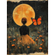 thumbnail image 1 of Qisvanset 12x16 Inch Night Sky Butterfly Canvas Wall Art, Moon Floral Whimsical Kids Nursery Decor, 1 of 8