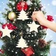 thumbnail image 5 of Adornos navideños de madera para manualidades, 20 piezas DIY Kit de recortes de madera sin terminar para niños y adultos Decoración colgante de árboles de Navidad, 5 of 5
