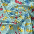 thumbnail image 5 of Ambesonne Yellow Submarine Valance Pack of 2, Whales Crabs, 42"X12", Aqua and Mustard, 5 of 5