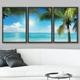 thumbnail image 2 of wall26 Framed Canvass Print Wall Art Set Tropical Blue Beach with Palm Trees Nature Wilderness Photography Modern Art Southwest Colorful Ultra for Living Room, Bedroom, Office - 16"x24"x3 B, 2 of 5