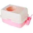 thumbnail image 1 of Cat Litter Box Top Entry Grid Cat Toilet Large Cat Sand Basin Anti-Splash Cat Supplies Automatic Deodorant Litter Box Cat Litter Tray Toilet Box (Color : Pink), 1 of 6