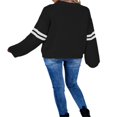 thumbnail image 2 of Pull pour Femmes Manches Longues Col Tricoté Cœur Ample Fête de Rue Chemise Décontractée Rose TG, 2 of 5