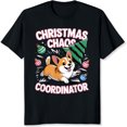 thumbnail image 2 of 100% Cotton Christmas Chaos Coordinator Corgi Dog Holiday Funny Shirt Women Men Christmas Gift T-Shirt Christmas Tree Ornaments Design, 2 of 5