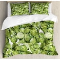 thumbnail image 1 of Cactus King Size Duvet Cover Set, Cactus Petals Spikes Sun and Flowers in a Hot Mexican Desert Nature Beauty Artwork Print, Decorative 3 Piece Bedding Set with 2 Pillow Shams, Green, by Ambesonne, 1 of 3