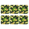 thumbnail image 2 of Bingfone Vintage Fresh Avocado Leather Drinks Coasters With Set Of 6,Suitable For Home Kitchen,Coffee Cup Coasters Home Gift, 2 of 9