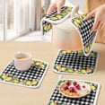 thumbnail image 5 of Lemon Pot Holders for Kitchen Heatproof Potholder, 5 Pack Black Plaid Check Yellow Fruit Flower Floral Hot Pads Multipurpose Oven Pads Cloth Potholders Trivet for Cooking Baking, 5 of 8