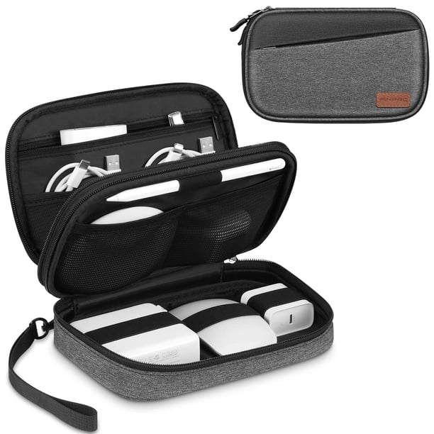 Bolsa electrónica de viaje FINPAC, organizador de cables portátil, gris