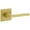 Satin Brass, variant on Viaggio 623286 Quadrato Right Handed Solid Brass Privacy Door Lever Set - MultiColor