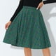 thumbnail image 2 of Falda acampanada de tartán retro por debajo de la rodilla de cintura alta para mujer Verde L, 2 of 5