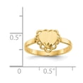thumbnail image 5 of Finest Gold 14K Yellow Gold 6.5 x 7 mm Open Back Heart Signet Ring - Size 6, 5 of 5