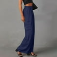 thumbnail image 4 of XFLWAM Womens Wide Leg Cargo Pants Elastic High Waist Stretch Suit Pants Baggy Casual Loose Fit Business Work Trousers with Pockets, 4 of 8