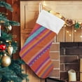 thumbnail image 5 of GZHJMY Christmas Stocking, Personalized Mexican Serape Stripes Large Candy Stocking, 1 PCS Hanging Gift Xmas Stocking Decoration for Family Holiday Party Ornaments Decor Fireplace, 5 of 7