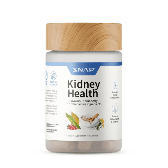 Snap Supplements Kidney Health Support Pills with Uva Ursi, 60 Count