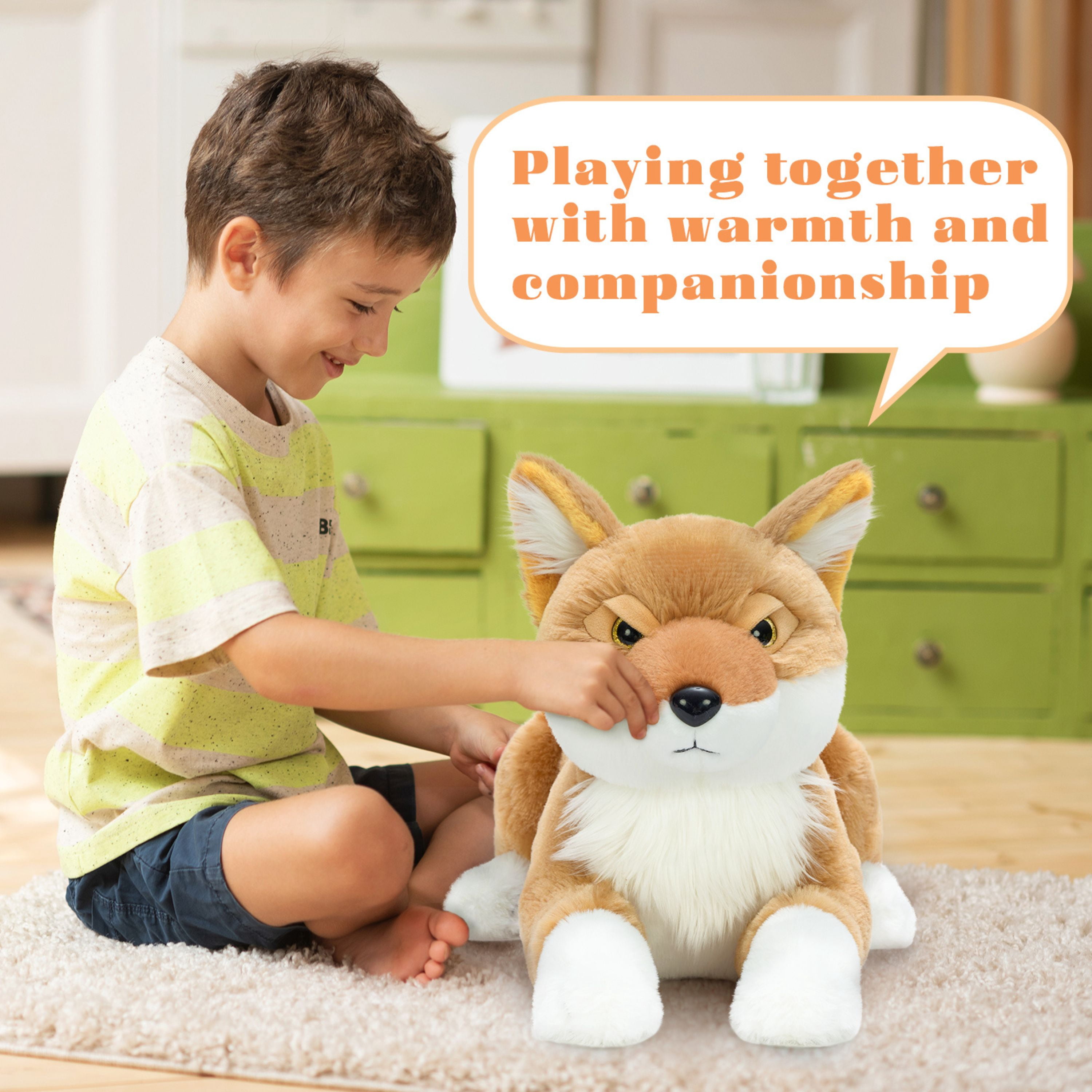 Muiteiur 4PCS Fox Stuffed Animal 22'' Fox Plush Toy with 3 Babies