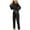 Black, variant on SRZYMJ Formal Jumpsuit for Women Stylish Women's Hooded Jumpsuit with Large Collar Korean Design Slim Fit Insulated Winter Ski Suit for