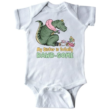 

Inktastic My Sister Is Totally Rawr-Some Tea Rex Party Gift Baby Boy or Baby Girl Bodysuit