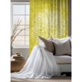 thumbnail image 4 of Sheer Curtains 63 Inch Length, Boho Flowers Semi Sheer Curtains Light Filtering Window Treatment, Yellow Floral Vintage Bohemian Watercolor Privacy Voile Drapes for Living Room Bedroom 52x63 Inch, 4 of 7