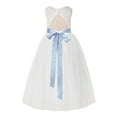 thumbnail image 2 of Ekidsbridal Ivory Floral Lace Neck A-Line Keyhole Back Flower Girl Dress Pretty Princess 178R3 2, 2 of 3