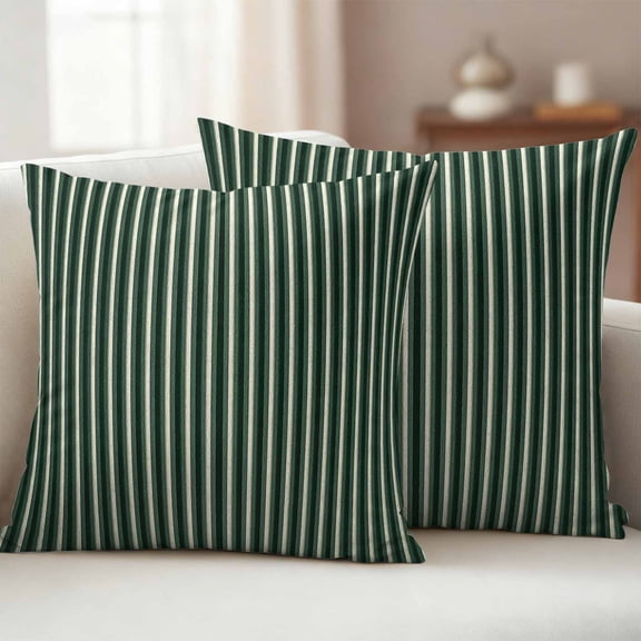 Pack of 2 Outdoor Pillow Covers,Waterproof Teal Striped Throw Pillow Covers,Turquoise Modern Abstract Art Aesthetics Decorative Pillowcases Cushion Covers for Couch Pillow Sham Protector 16x16 Inch