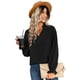 thumbnail image 1 of Camisa con cuello en V a la moda para mujer, cómoda y suave para mujer, fiesta Formal diaria, BallBlack, 1 of 1