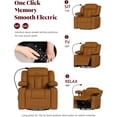thumbnail image 4 of LAZZO Nursery Recliner Chair, Power 320° Swivel Chair with Cup Holder, Adjustable Armrest, Footrest, Brown, 4 of 8