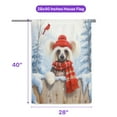 thumbnail image 5 of Playful Chinese Crested Welcomes Winter Snowy Day with Cardinal Bird House Flag 28x40in Double Sided Dog Lover Outdoor Decor - 2017, 5 of 5