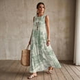thumbnail image 3 of Xixirimido Green Toile de Jouy Print Women Maxi Dresses Casual Summer Dresses Tank Long Flowy Sleeveless Sundresses with Pockets Beach Vacation Outfits, Size L, 3 of 7