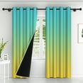 thumbnail image 2 of Lfeey Green and Yellow Blackout Curtains for Bedroom Living Room, Grommet Curtains for Light Blocking, 52x96 Inches, 2 Panels, 2 of 6