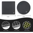 thumbnail image 2 of Silicone Pot Holders for Hot Pan and Pot Pads. Heat Resistant Counter Mats for Tables, Countertops, Spoon Rest and Large Coasters, 4 Pack Color Gray & Dark Green, 2 of 5
