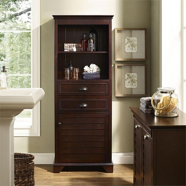 Espresso linen cabinet deals